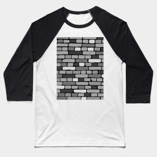 Grey Brick Wall Baseball T-Shirt